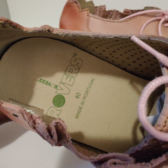 Rovers Lace Up Leather Boots In Pink - Picture 7 of 8